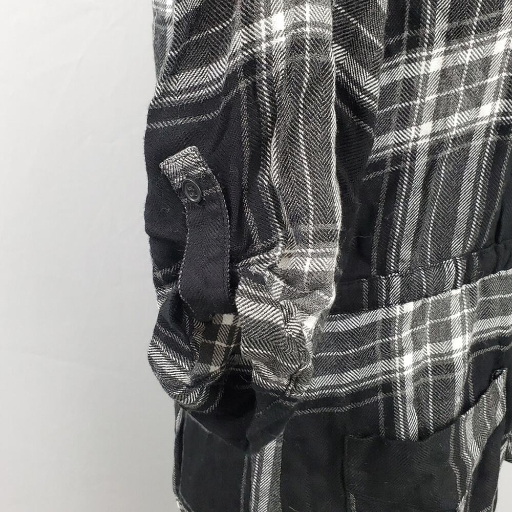 NWT Spense Black White Plaid Shirtdress Pockets Size 10 Old Money Quiet Luxury - Picture 6 of 10